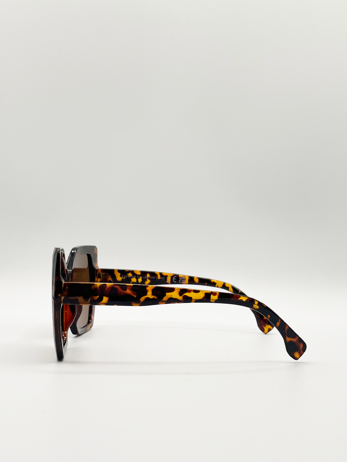 Tortoiseshell Oversized Cat Eye Mirror Sunglasses